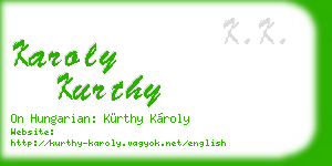 karoly kurthy business card
