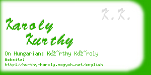 karoly kurthy business card